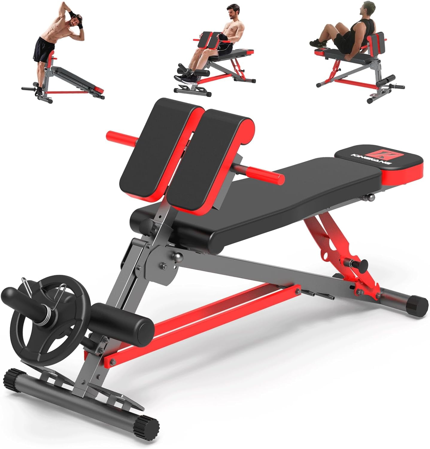 HOUBOS Hyper Back Extension Roman Chair Multi Functional Bench for Full All in One Body Workout Adjustable Ab Sit up Bench Decline Bench Flat Bench Walmart