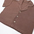 thumbnail image 4 of Fgnfyis Outfit for Kids Short Sleeve Summer Casual Gentleman Tops Hawaii Beach Holiday Solid Shirts T Shirt Shorts Coffee 6-12 Months, 4 of 8