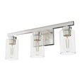 thumbnail image 2 of Hunter - Hartland 3-light Brushed Nickel, Medium Size Vanity Light, Dimmable, Transitional Style, for Bedrooms, Dining, Living Rooms - 13077, 2 of 6
