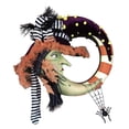 thumbnail image 1 of ZAXARRA Halloween Wreath Decoration Moon Maple Witch Hanging Ornament, 1 of 8