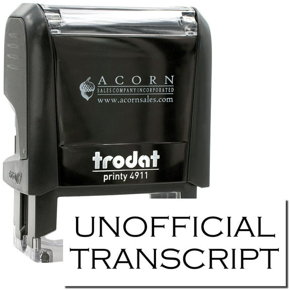 Self-Inking Unofficial Transcript Stamp, Trodat Printy 4911, Press and Print Stamping, Impression Size 5/8" x 1-1/2", Up to 10,000 Impressions - Black Ink