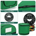 thumbnail image 2 of Christmas Light Storage Bag, 600D Oxford Fabric Christmas Light Organizer with Reinforced Handles, 3 Reels Organizes up to 375ft of Mini Lights, Green, 2 of 7