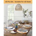 thumbnail image 5 of 15 Inch Round Placemats Set of 6, Fall Non Slip Heat Insulation PP Table Mats, Orange Pumpkin Thanksgiving Autumn Stripe Leaf Washable Place Mats for Kitchen Dining Party Table Decor, 5 of 7
