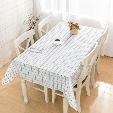 

Waterproof and Oil-proof Tablecloth with Simple Checkered Pattern 137*90cm PVC Wash-free Home Furnishing for Stand Table New.