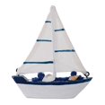 thumbnail image 2 of Xuanheng 2xRetro Wooden Mediterranean Mini Sailing Boat Model Nautical Decor #4 2 Pcs, 2 of 6