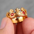 thumbnail image 1 of Royal Crown Stainless Steel Retro Rhinestone Man Woman Rings Simple Trendy Punk for Male Girl Boyfriend Jewelry Gift Wholesale R084-Gold 8, 1 of 6