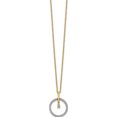 thumbnail image 2 of 14K Two-Tone Diamond Circle 18 Inch Necklace (18 X 14) Made In India pm3803-020-ywa, 2 of 5