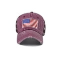 thumbnail image 3 of DPTALR Unisex Outdoor American Flag Independence Day Washed Baseball Cap Outdoor Soft Top Cap, 3 of 3