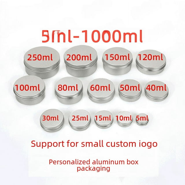 Caja de aluminio de 5 ml a 750 ml, caja de aluminio sellada con hilo para té, dulces, embalaje de cosméticos, cremas, subenvases, latas de aluminio pequeñas
