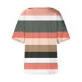 thumbnail image 7 of Annhoo Womens Summer Short Sleeve Shirts V Neck Beach Tops Ladies Trendy Stripe Color Block Blouse Tees, 7 of 7