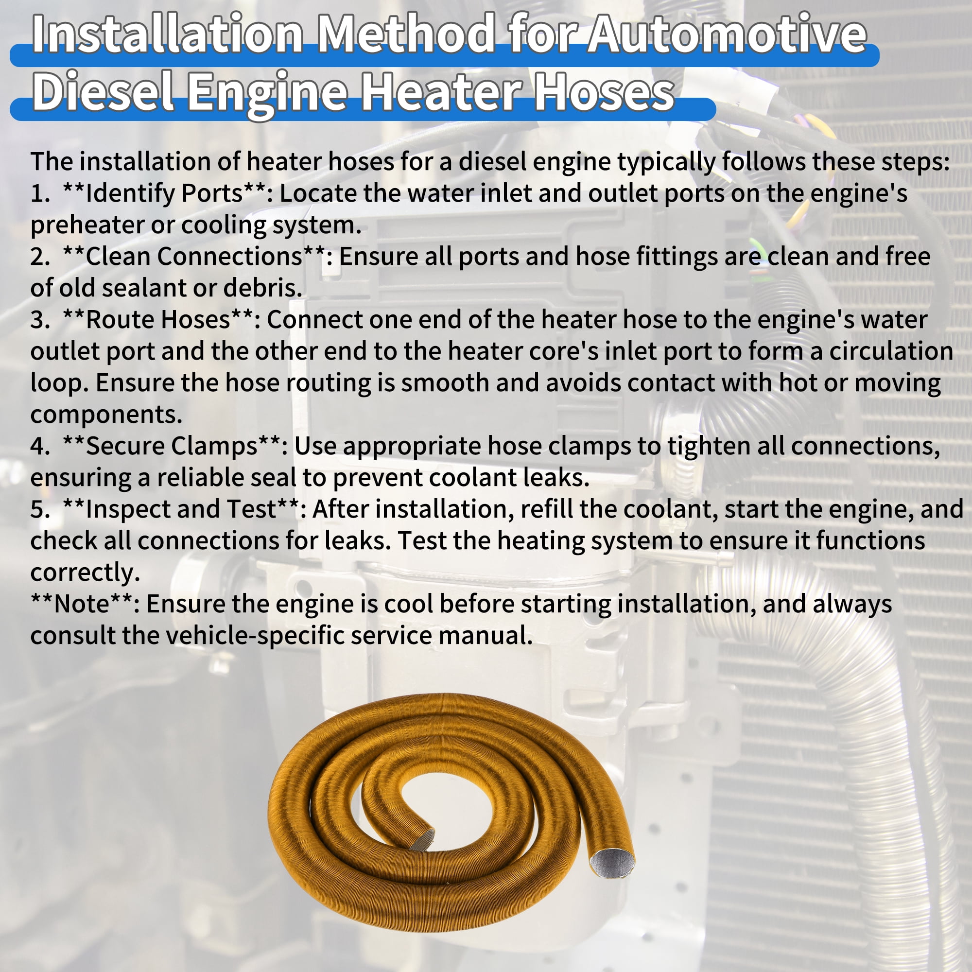 Unique Bargains 42mm Dia 500cm Car Heater Duct Pipe   Aluminum Foil Warm Air Ducting Hose for Diesel Heater Gold Tone