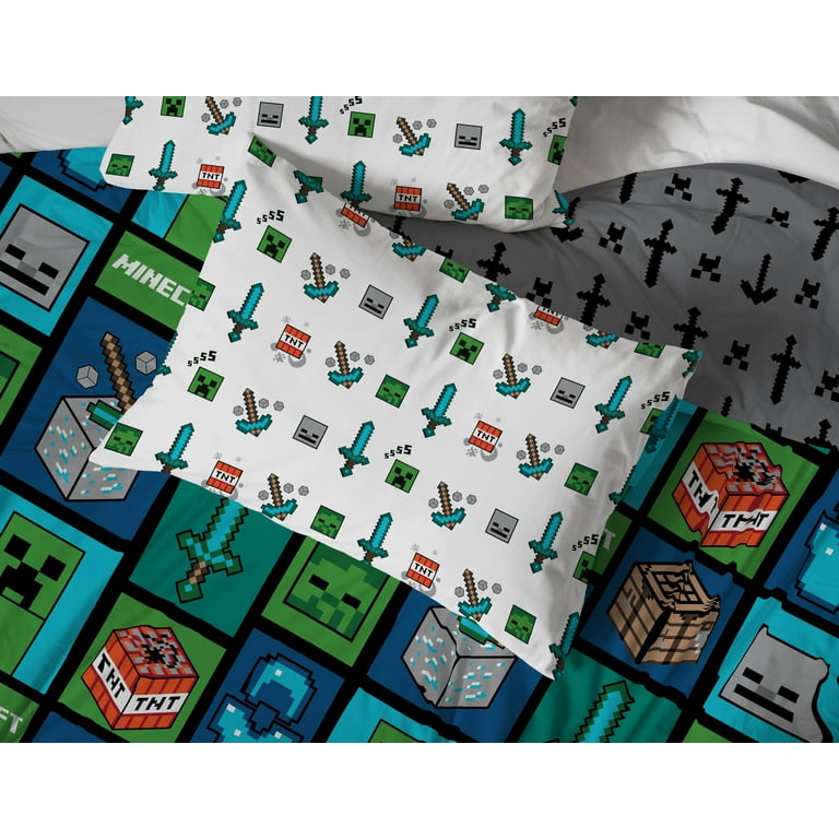 Minecraft Full Bed Set with Comforter, Size Sheets, Bedroom 5