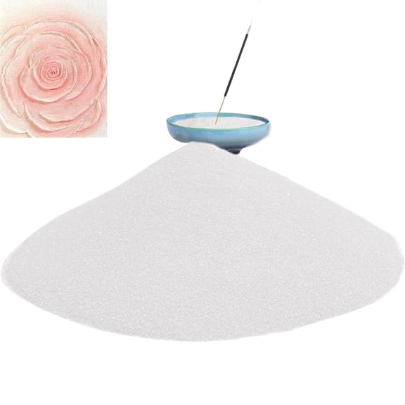 Tutuviw 0.8 Pound White Fine Quartz Sand 40-80 Mesh White Fish Tank Sand, Art Sand for DIY Painting, Incense Burners, Acrylic Texturing, Interior Decor & Vase Fillers