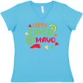 thumbnail image 3 of Inktastic Happy Cinco De Mayo with Lime and Red Pepper Women's V-Neck T-Shirt, 3 of 5