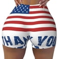 thumbnail image 2 of Susaid Thank You Veterans Print Intensify Workout Shorts for Women Seamless Scrunch Short Gym Yoga Running Sport Active Exercise Fitness Shorts-Small, 2 of 8