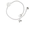 thumbnail image 2 of Delight Jewelry Silvertone Mini Hummingbird Silver-tone Rose Link Chain Bracelet, 6.25"+1.75" Extender, 2 of 4