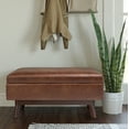 thumbnail image 6 of Owen 36 inch Wide Mid-Century Modern Small Rectangular Storage Ottoman in Distressed Saddle Brown Vegan Leather, 6 of 8