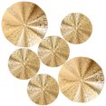 thumbnail image 6 of Homoyoyo Set of 6 Golden Sunburst Metal Wall Art Sculptures for Living Room Home Decor Modern Disc Design, 6 of 7