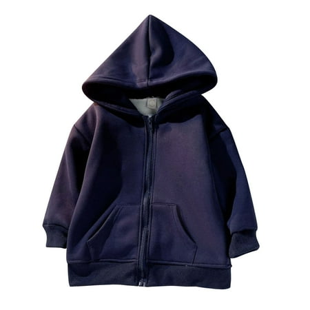 

Winter Savings Clearance! Dezsed Hoodies Sweatshirts Toddler Kids Baby Boys Girls Fashion Cute Solid Color Plush Lining Pockets Zipper Jacket Coat 2-10Years Children Outerwear Long Sleeve