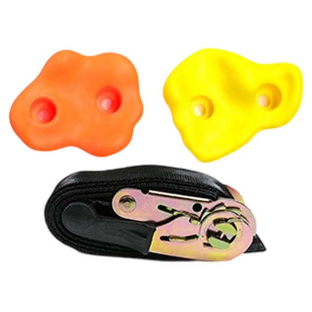 DYNWAVECA Climbing Holds Climbing Artificial Rocks Children Nonslip Grip Obstacle Course Training with Ratchet Straps Easy Installation 2 Climbing Holds