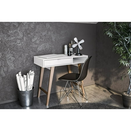 UPC: 7899885041450 | Polifurniture Windsor Writing Desk with Drawer  White Finish