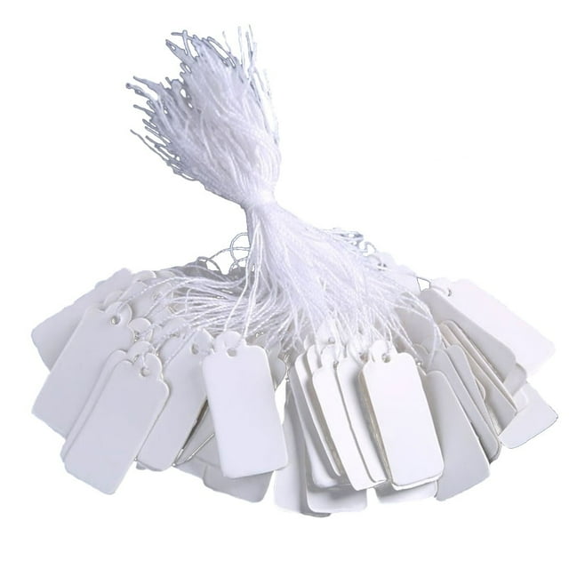 MasteelfCA 1000pcs White Marking Tags Price Tags Price Labels Display Tags with Hanging String for Product Jewelry Clothing