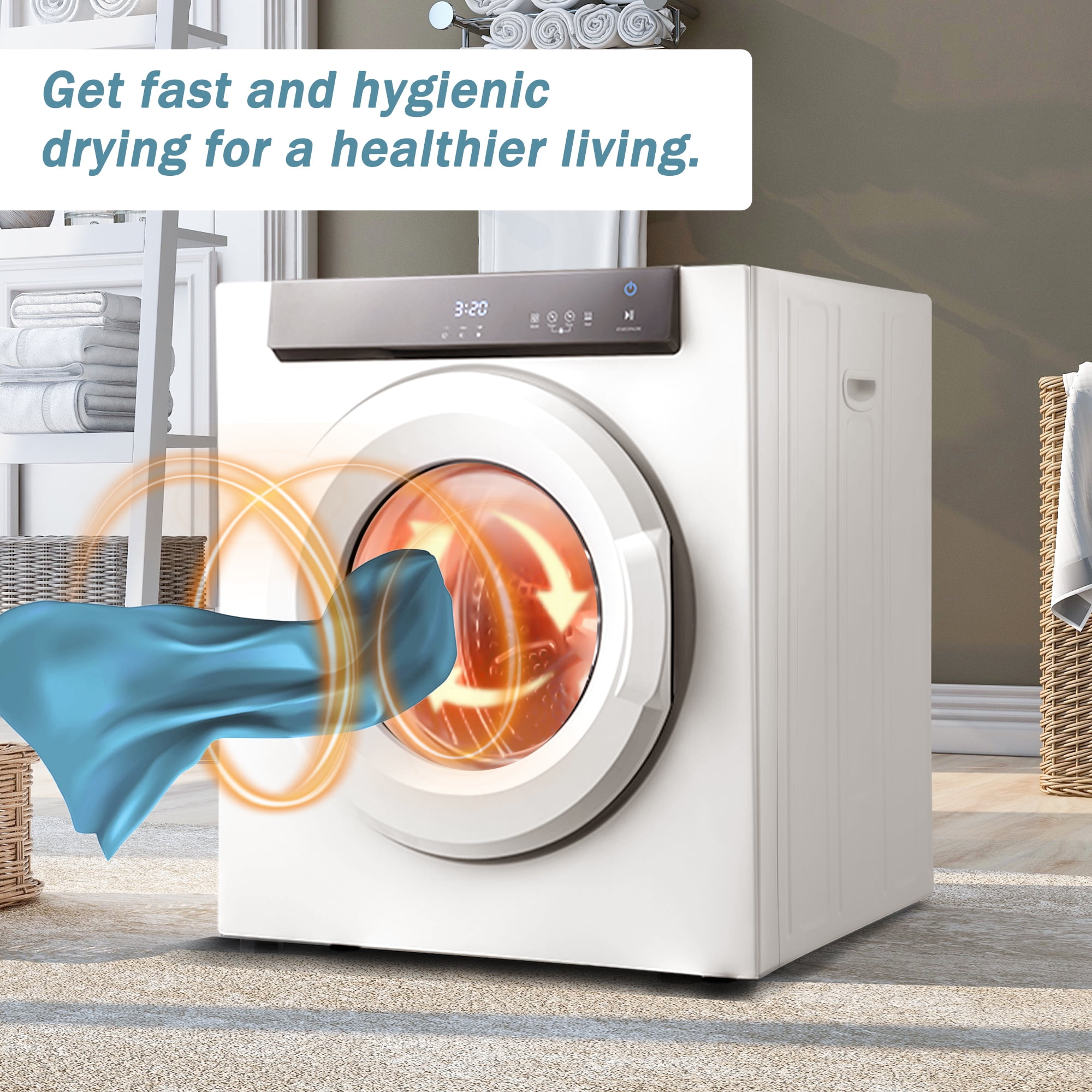 Details about   Portable Automatic Electric Laundry Dryer Clothes Digital Machine Dry with Timer 