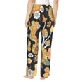 thumbnail image 3 of Naloa Mushrooms Honeycomb Print Women’s Ultra-Soft Comfy Pajama Lounge Pants with Pockets & Drawstring, 3 of 8
