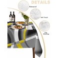thumbnail image 2 of Yellow Geometric Table Cloth, Gray Black Retro Abstract Stripes Lines Waterproof Tablecloth for Square Tables, Reusable Washable Fabric Table Cover for Restaurant Kitchen Dining Tables 54"x54", 2 of 6