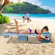 Slsy 3in1 Face Down Tanning Chair, Folding Lounger Chair with Face Arm Hole, Adjustable 5-Position, Removable Cushion & Pillow, Outside Sunbathing Lounge Chair for Patio, Poolside, Lawn, Beach