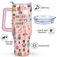 thumbnail image 2 of Christmas Mug Cup 40 Oz Tumbler with Handle and Straw, Double Wall Vacuum Large Reusable Stainless Steel Water Bottle Leak Proof Insulated Travel Mug Iced Coffee Cup Gift for Family Freiends, 2 of 3