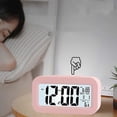 thumbnail image 3 of Reloj despertador digital de escritorio con retroiluminación LED, función de repetición, temperatura, calendario, pantalla, batería local, color blanco, 3 of 5