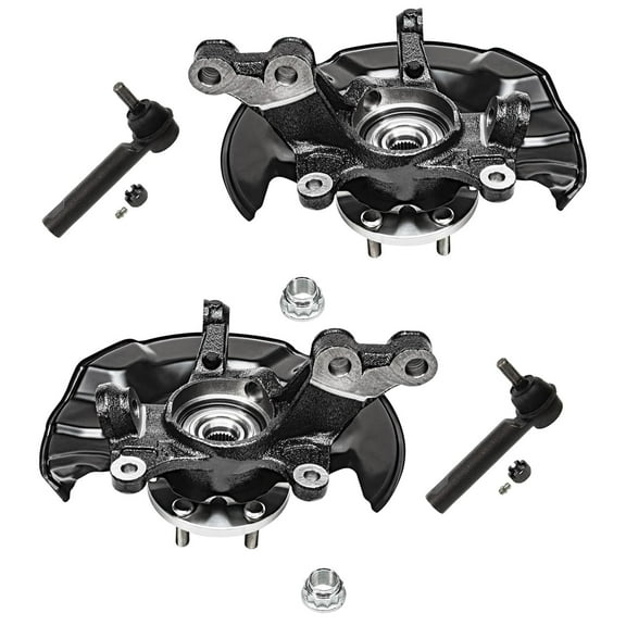 Detroit Axle - Front Steering Knuckles & Wheel Hub Bearings   Outer Tie Rod Ends Replacement for 2009-2013 Toyota Corolla Matrix - 4pc Set