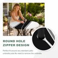 thumbnail image 5 of Round Outdoor Tablecloth with Umbrella Hole and Zipper, Black Solid Color Texture Fitted Table Cover with Elastic Edge for 55-60 Inch, Simple Black Stripes Waterproof Patio Tablecoths for Picnic, 5 of 9
