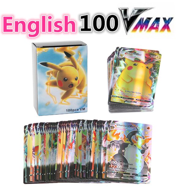 Cartas de Pokémon VSTAR, VMAX, GX V, Charizard, Arceus, versión en inglés, coreano, español, francés, 100 unids/lote por caja Fivean unisex