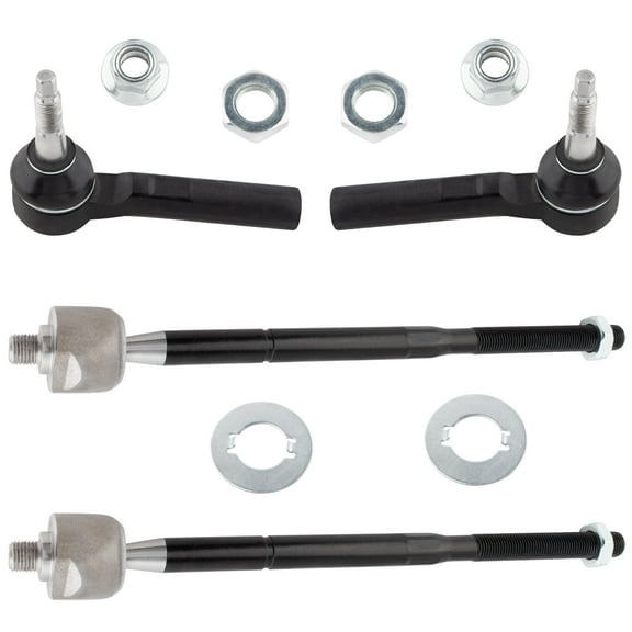BOXI 4pcs Front Inner & Outer Tie Rod Ends for Dodge Caliber 2007 2008 2009 2010 2011 2012 / for Jeep Compass Patriot 2007 2008 2009 2010 2011 2012 2013 2014 2015 2016 2017 | EV80645 ES800408