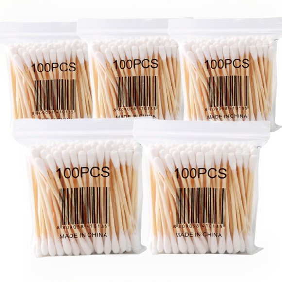QTips Cotton Swabs For Hygiene and Beauty Care Original Cotton Swab,Bamboo Cotton Swabs,Eco-Friendly Round Double-headed Cotton Buds,Made With 100% Cotton 500 Count