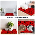 thumbnail image 2 of 1pc Red and Black Polka Dot Bathroom Rug Bathroom Decor and Accessories- Durable,Anti Slip,And Quick Drying,Suitable For Indoor/outdoor Use - Perfect For Bathrooms,Bedrooms,Kitchens,Terraces, 2 of 9