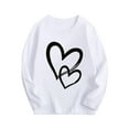 thumbnail image 2 of HAOTAGS Valentine's Day Tee Tops for Toddler Boys Girls Long Sleeve Round Neck Heart Print Shirts White Size 5 Years, 2 of 3