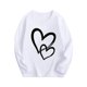thumbnail image 1 of Ceisia Kids' Double Heart Print Long Sleeve Crew Neck T-Shirt for Valentine's Day & Casual Wear White 5 Years Gifts, 1 of 3
