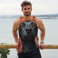 thumbnail image 6 of Picia Sunflower Black Dog Printed Men’s Performance Tank, Men's Workout Tank Top Moisture-Wicking Tank Top Muscle tee, Breathable Workout Shirt-3X-Large, 6 of 7