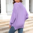 thumbnail image 2 of Defitshape Women's Knit Pullover Sweater Soft Crew Neck Fashion Thermal Winter Casual Long Split Tunic Shirts Purple X-Large, 2 of 4