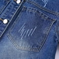 thumbnail image 4 of Tqcoqu Women's Lapel Distressed Washed Cropped Denim Jacket,Long Sleeve Button Down Trucker Coat,2026 Spring Fall Trendy Clothes,Dark Blue Women's S-XXL, 4 of 7