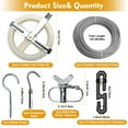 thumbnail image 2 of COITEK Outdoor Clothesline kit, 5 "Nylon Clothesline Pulley kit, 150ft Clothesline Rope, Winch Tightener, S-Separator Spreader, Metal Hooks, Expansion Screw C108, 2 of 3