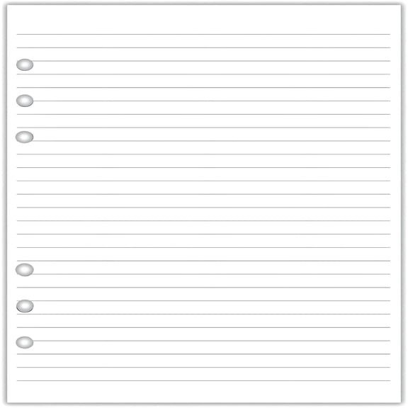 CCOCC A5 Planner Filler Paper College Ruled,6-Hole Punched Loose Leaf Paper for 6-Ring Binders,40 Sheets Per Pack