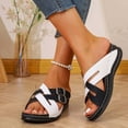 thumbnail image 3 of THDHVS Womens Sandals Comfortable,Womens Sandals,Women's Fashion Casual Color Matching One-Foot Breathable Spring and Summer Wedge Heel Sandals White 8.5, 3 of 5