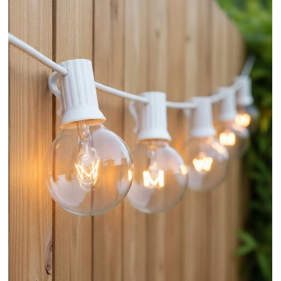 YJYASX-25 Pack G40 Light Bulbs Replacement,1.5 Inch 5 Watt Clear Globe Light Bulbs with E12/C7 Candelabra Base for Outdoor String Lights, Indoor Patio Garden Decor