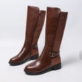 thumbnail image 2 of FRSASU Women's Over the Knee Boots with Non Slip Sole High Heel Thigh High Boots for Party Evening and Special Brown, 2 of 9