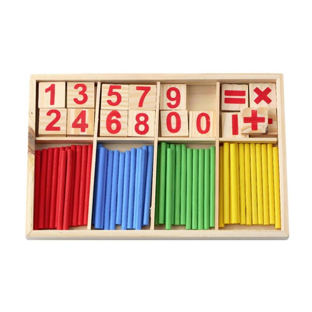 De Juguetes Montessori De Inteligencia Para Niños Pequeños, Tarjetas Y Varillas De Números Educativos De Matemáticas De Madera1 Unidad sonducket FN002226-00