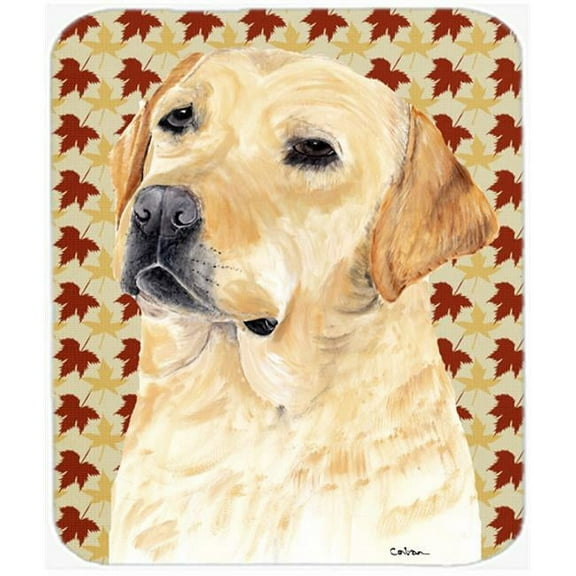 Carolines Treasures  Labrador Yellow Fall Leaves Portrait Mouse Pad
